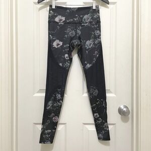 Noli Mila Mesh Leggings Black Floral‎ USA Made Yoga Athletic Gym Exercise XS